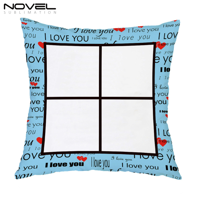 Sublimation Blank Alphabet-print Grid Short Plush Pillowcase With Letters