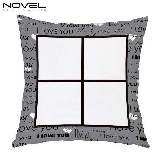 Sublimation Blank Alphabet-print Grid Short Plush Pillowcase With Letters