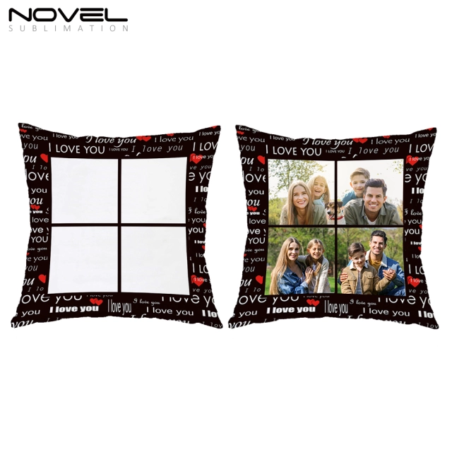 Sublimation Blank Alphabet-print Grid Short Plush Pillowcase With Letters