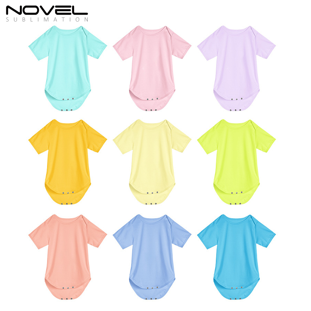 Sublimation Blank Polyester Color Baby Bodysuit Short Sleeve Onesies