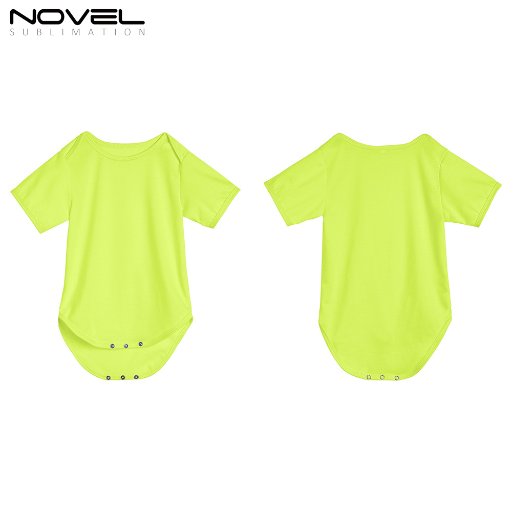 Sublimation Blank Polyester Color Baby Bodysuit Short Sleeve Onesies