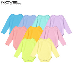 Sublimation Customized Polyester Color Long Sleeve Shirt  Baby Bodysuit For Boys And Girls