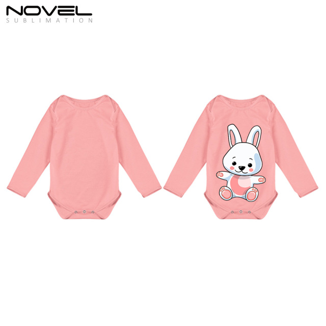 Sublimation Customized Polyester Color Long Sleeve Shirt  Baby Bodysuit For Boys And Girls