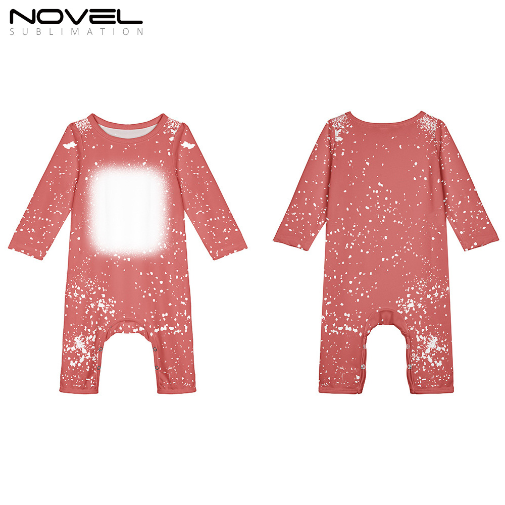 Sublimation Blank Colorful Polyester Tie-dyed Long Sleeve Baby Bodysuit One-piece Pajamas