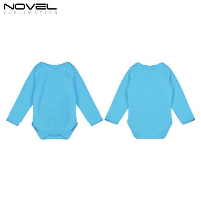 Sublimation Customized Polyester Color Long Sleeve Shirt  Baby Bodysuit For Boys And Girls