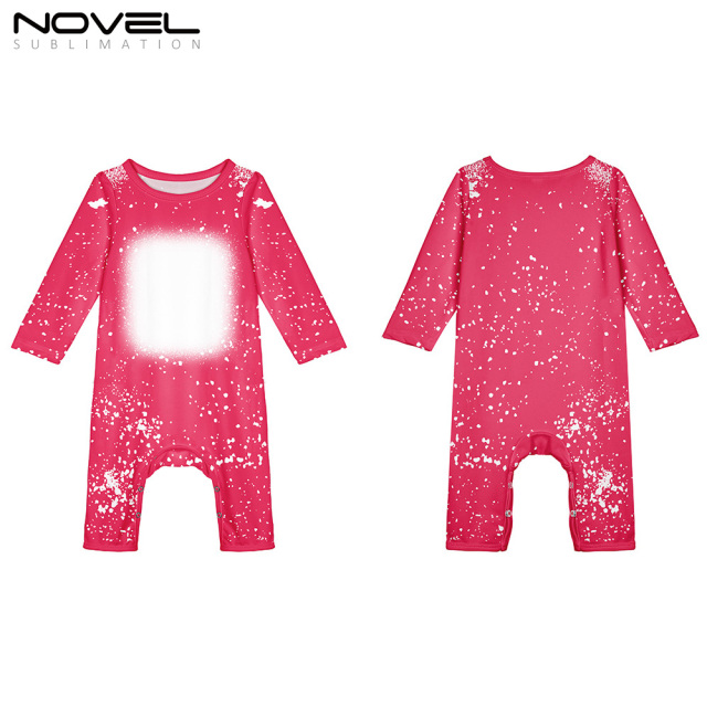 Sublimation Blank Colorful Polyester Tie-dyed Long Sleeve Baby Bodysuit One-piece Pajamas