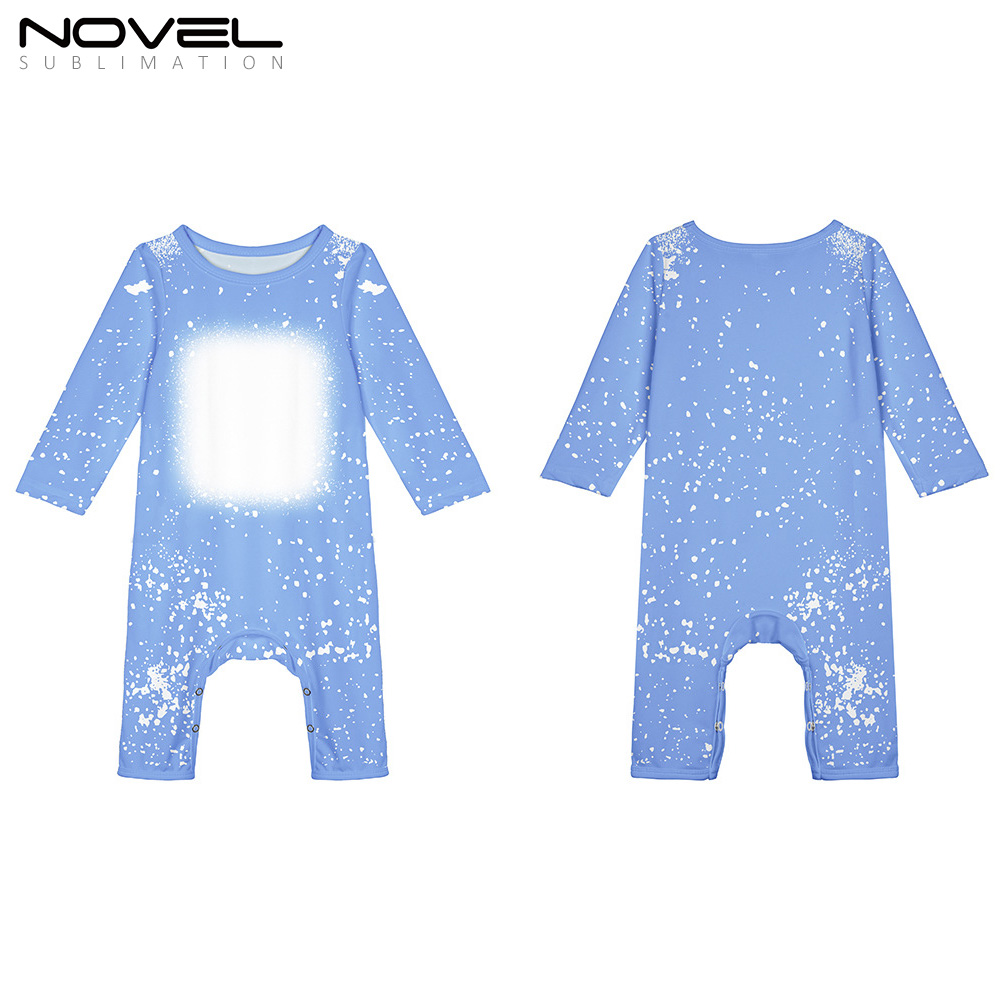 Sublimation Blank Colorful Polyester Tie-dyed Long Sleeve Baby Bodysuit One-piece Pajamas
