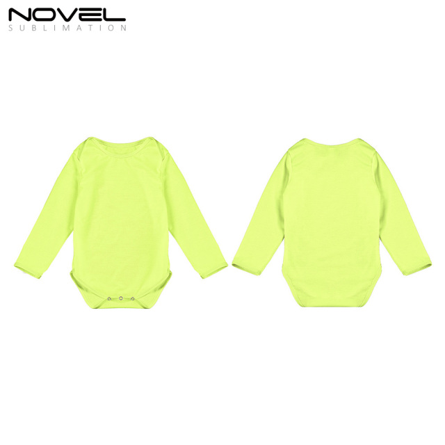 Sublimation Customized Polyester Color Long Sleeve Shirt  Baby Bodysuit For Boys And Girls