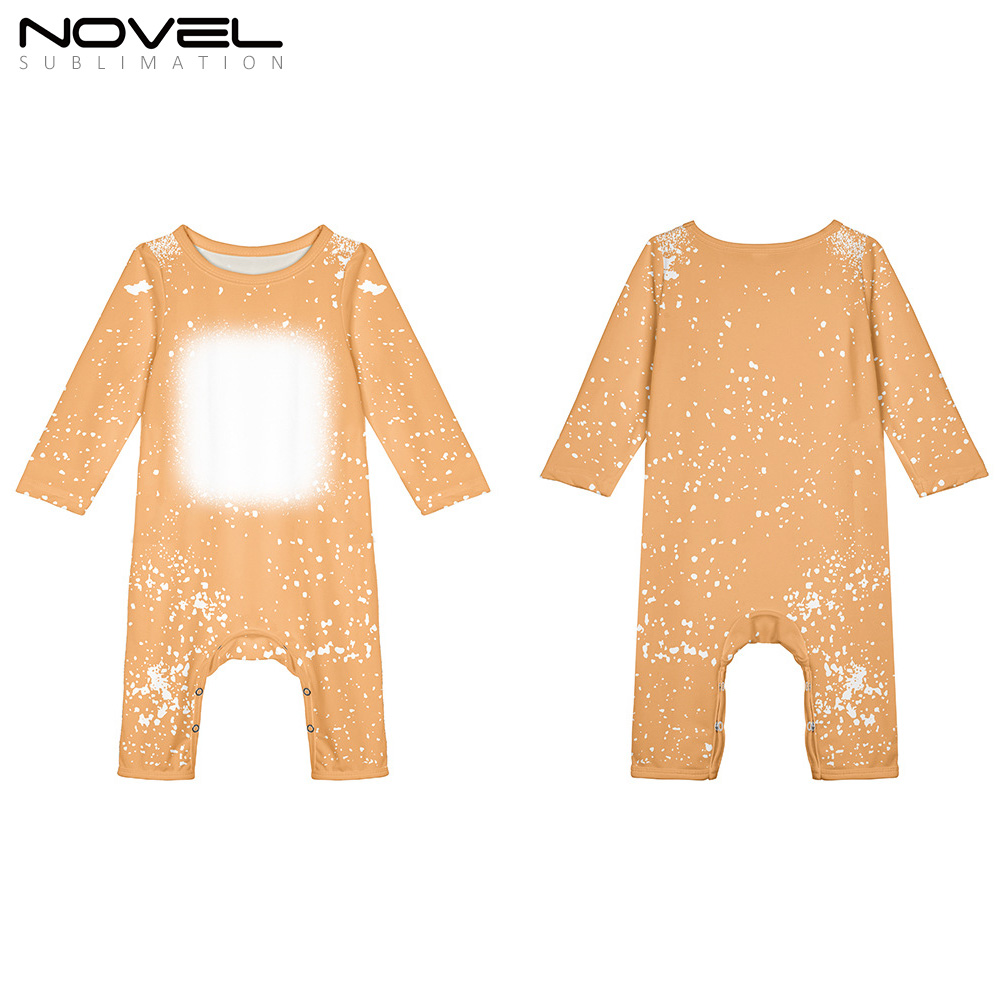 Sublimation Blank Colorful Polyester Tie-dyed Long Sleeve Baby Bodysuit One-piece Pajamas