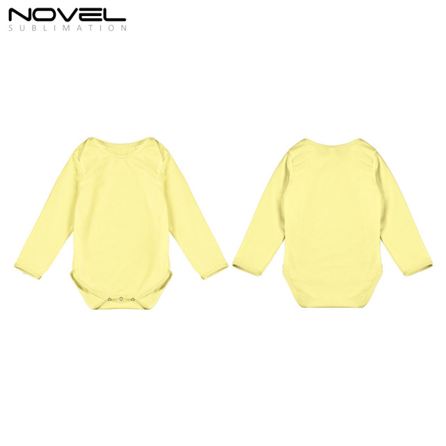 Sublimation Customized Polyester Color Long Sleeve Shirt  Baby Bodysuit For Boys And Girls