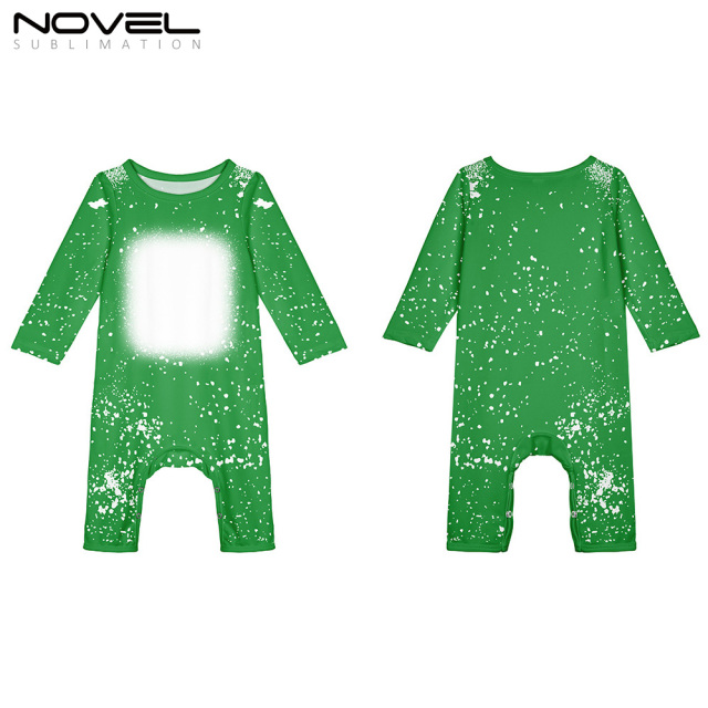 Sublimation Blank Colorful Polyester Tie-dyed Long Sleeve Baby Bodysuit One-piece Pajamas