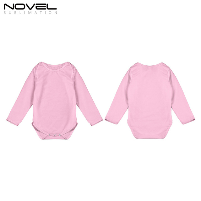 Sublimation Customized Polyester Color Long Sleeve Shirt  Baby Bodysuit For Boys And Girls