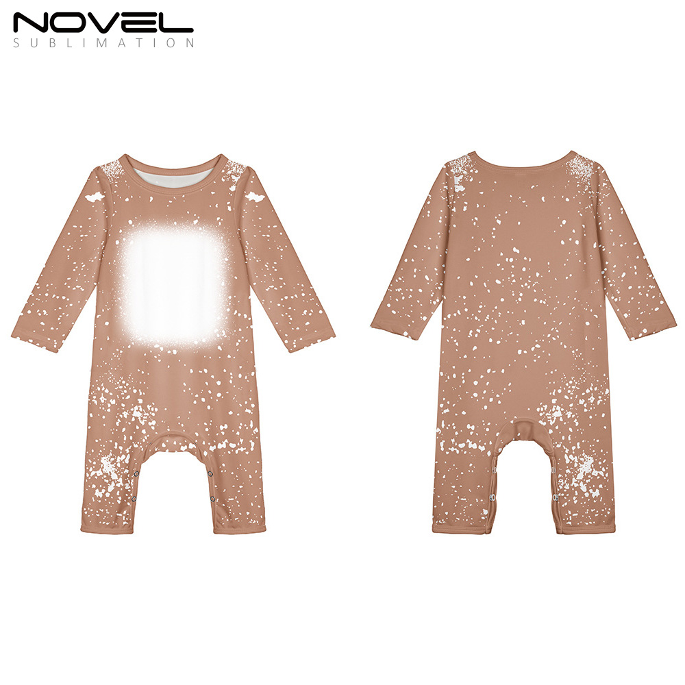 Sublimation Blank Colorful Polyester Tie-dyed Long Sleeve Baby Bodysuit One-piece Pajamas