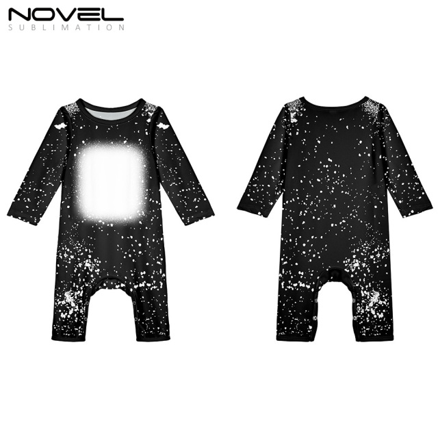 Sublimation Blank Colorful Polyester Tie-dyed Long Sleeve Baby Bodysuit One-piece Pajamas