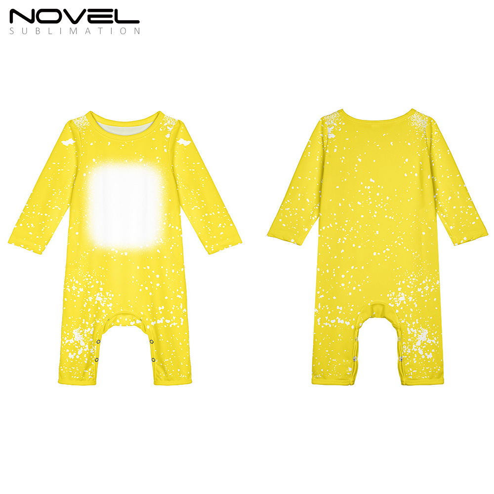 Sublimation Blank Colorful Polyester Tie-dyed Long Sleeve Baby Bodysuit One-piece Pajamas