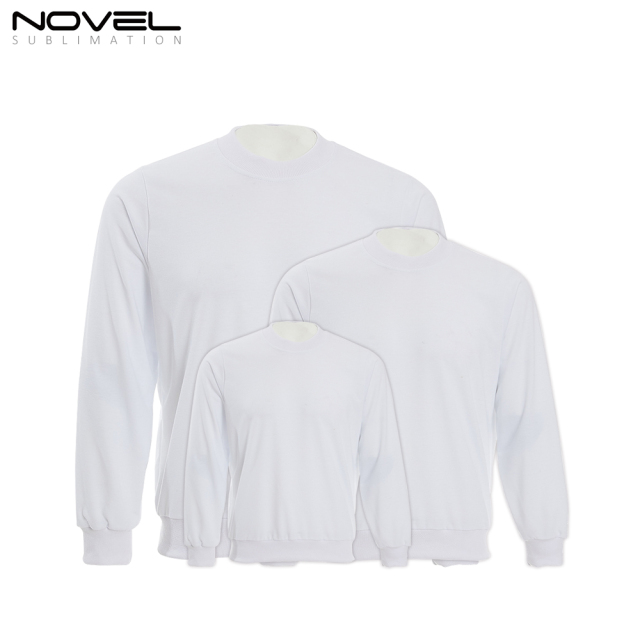 Blank Polyester Sweatshirt For Sublimation Printing Long Sleeve Jumper