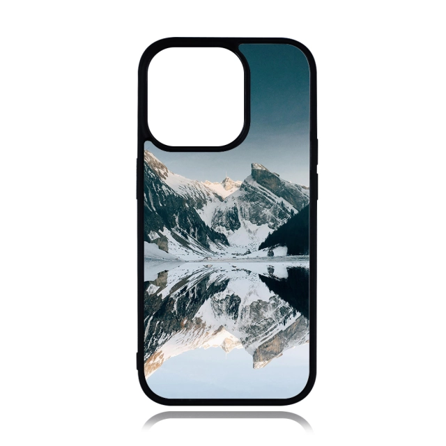 Big Hole For iPhone 14 Pro Sublimation Custom 2D TPU Phone Case Cover With Metal Insert