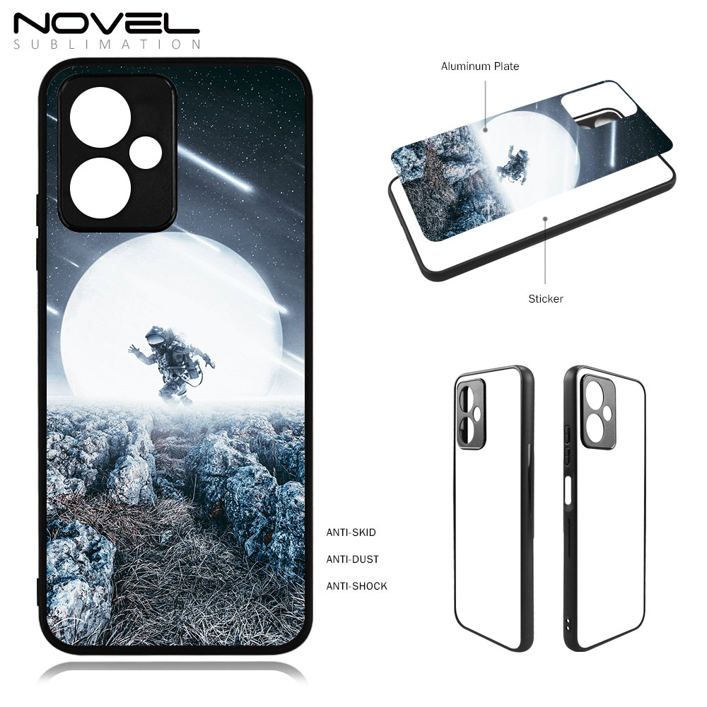 Smooth Sides!!! Sublimation Blank 2D TPU Phone Case Cover With Metal Insert For Redmi Note 12 5G,Note 12 Series