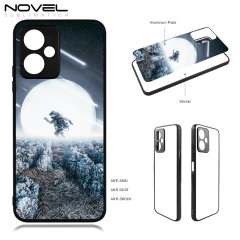 Smooth Sides!!! Sublimation Blank 2D TPU Phone Case Cover With Metal Insert For Redmi Note 12 5G