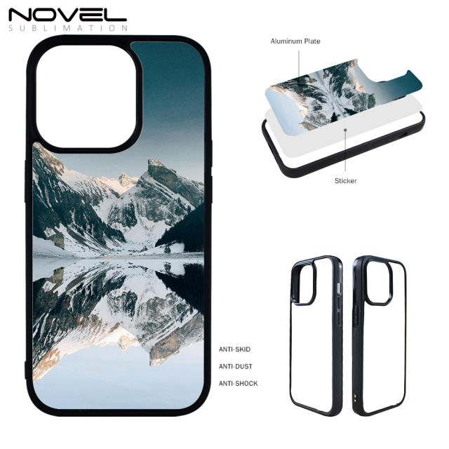 Big Hole For iPhone 14 Pro Sublimation Custom 2D TPU Phone Case Cover With Metal Insert