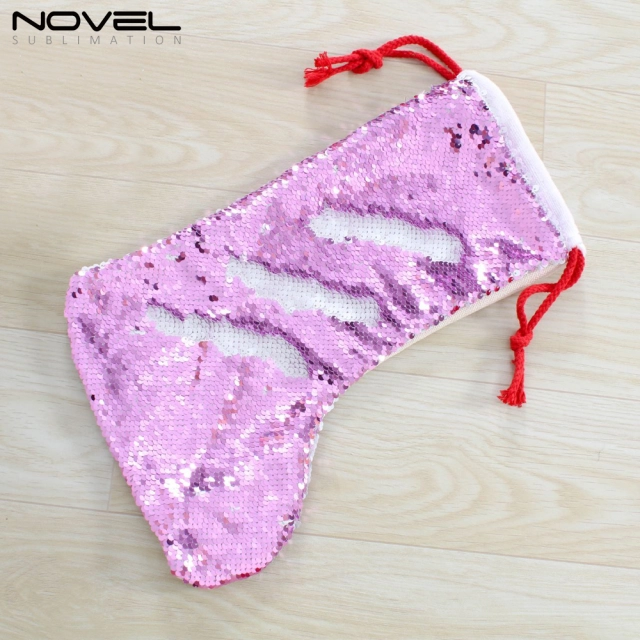 Color Sequin Sublimation Sequins Christmas Sock