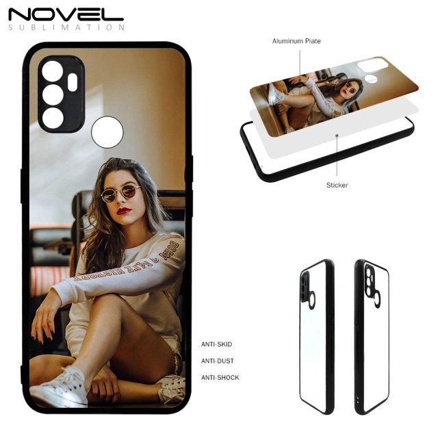 Smooth Sides!!! For Oppo A53/A32 /A53S/ A8 /A31/ A91/A92S / Reno 4Z Sublimation 2D TPU Case Cover With Aluminum Insert DIY Silicone Cell Phone Shell