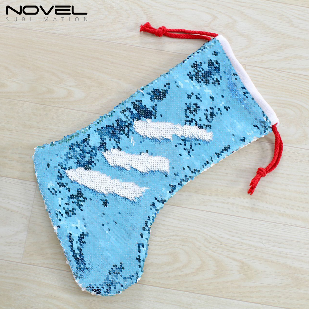Color Sequin Sublimation Sequins Christmas Sock