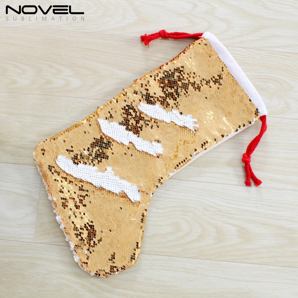 Color Sequin Sublimation Sequins Christmas Sock