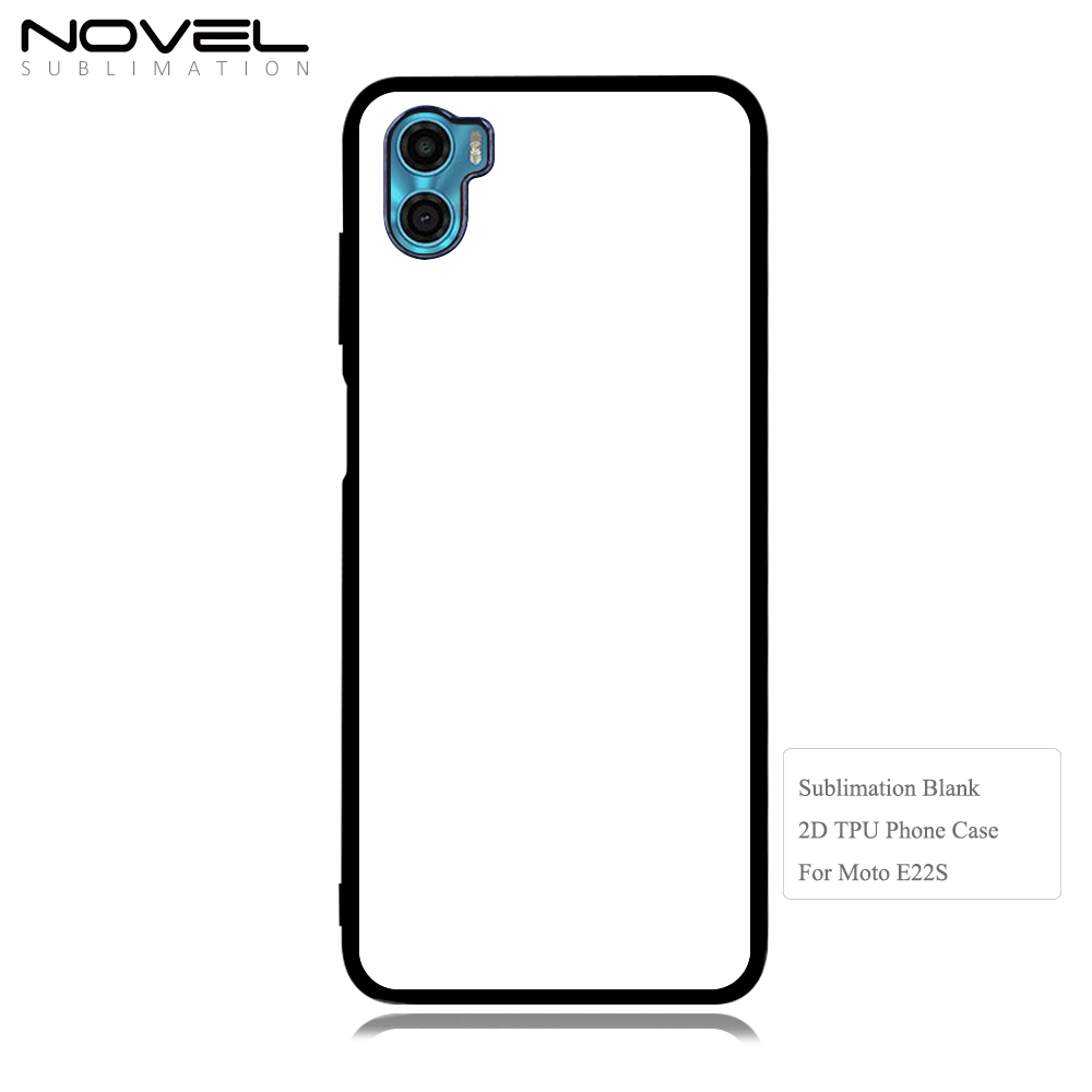 For Motorola Moto E22S DIY Sublimation Phone Case 2D TPU Cover With Metal Insert