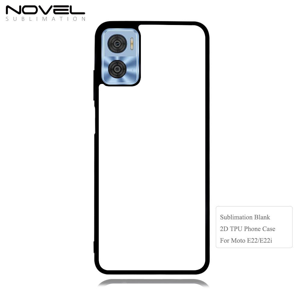 For Motorola Moto E22S DIY Sublimation Phone Case 2D TPU Cover With Metal Insert