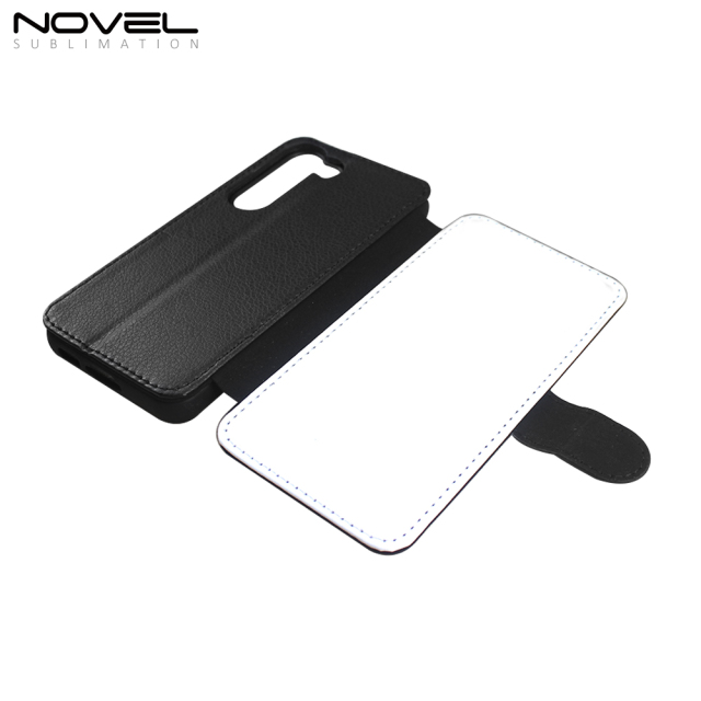 Sublimation Phone Case For Galaxy S23 With Card Slot Custom Designer Luxury Magnetic Leather Flip Phone Cover