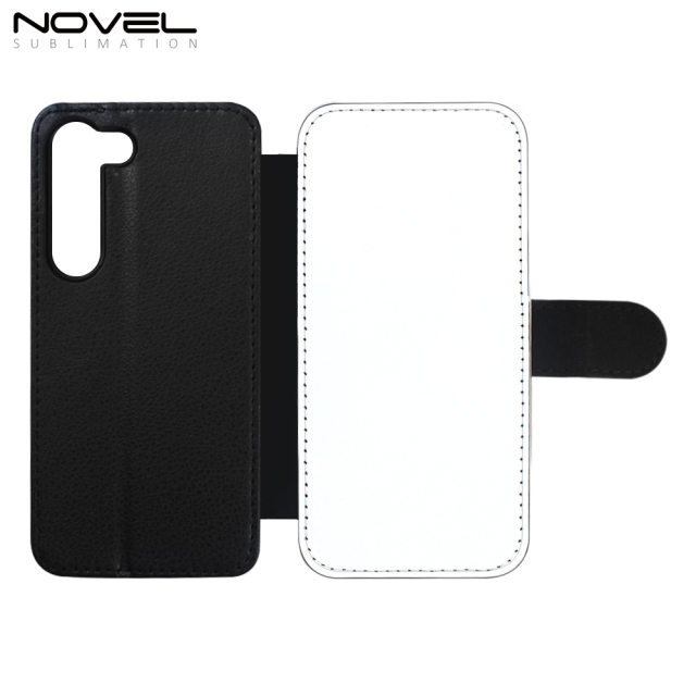Sublimation Phone Case For Galaxy S23 With Card Slot Custom Designer Luxury Magnetic Leather Flip Phone Cover