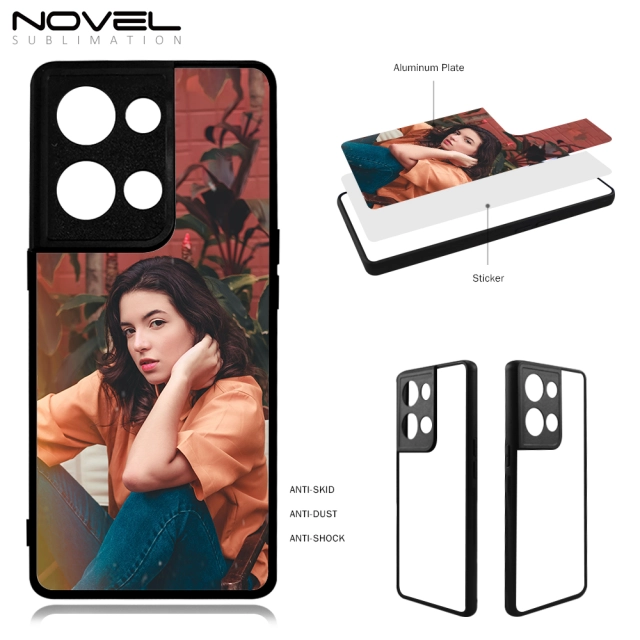 Smooth Sides!!! For OPPO Reno 9 Pro Plus Sublimation Blank DIY Soft TPU Sides Hard PC Back Phone Cover With Aluminum Sheet