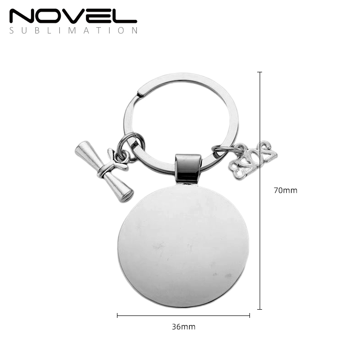 Sublimation Blank Metal 2023 Graduation Keychains Customized School Logo Design Printable Keyring