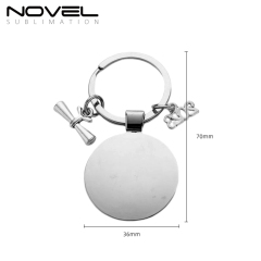 Sublimation Blank Metal 2023 Graduation Keychains Customized School Logo Design Printable Keyring