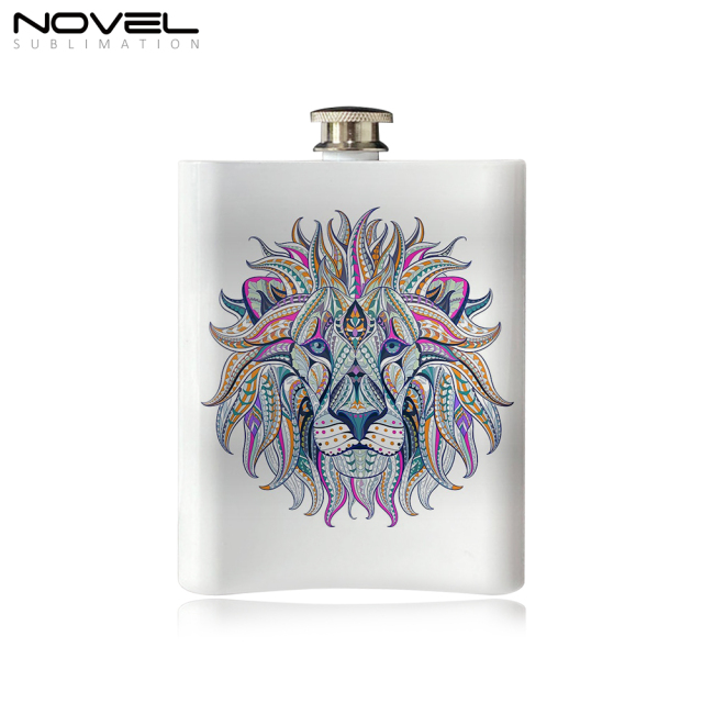 New Arrival Blank White Sublimation Stainless Steel 8oz Hip Flask support Custom Pattern