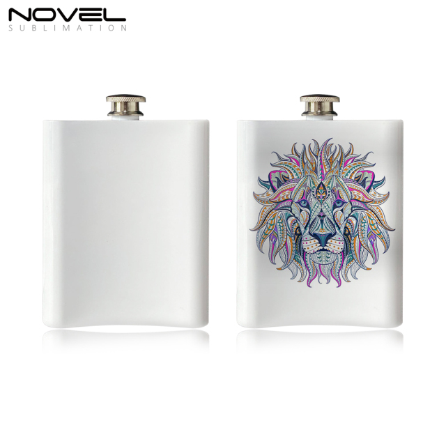 New Arrival Blank White Sublimation Stainless Steel Hip Flask support Custom Pattern