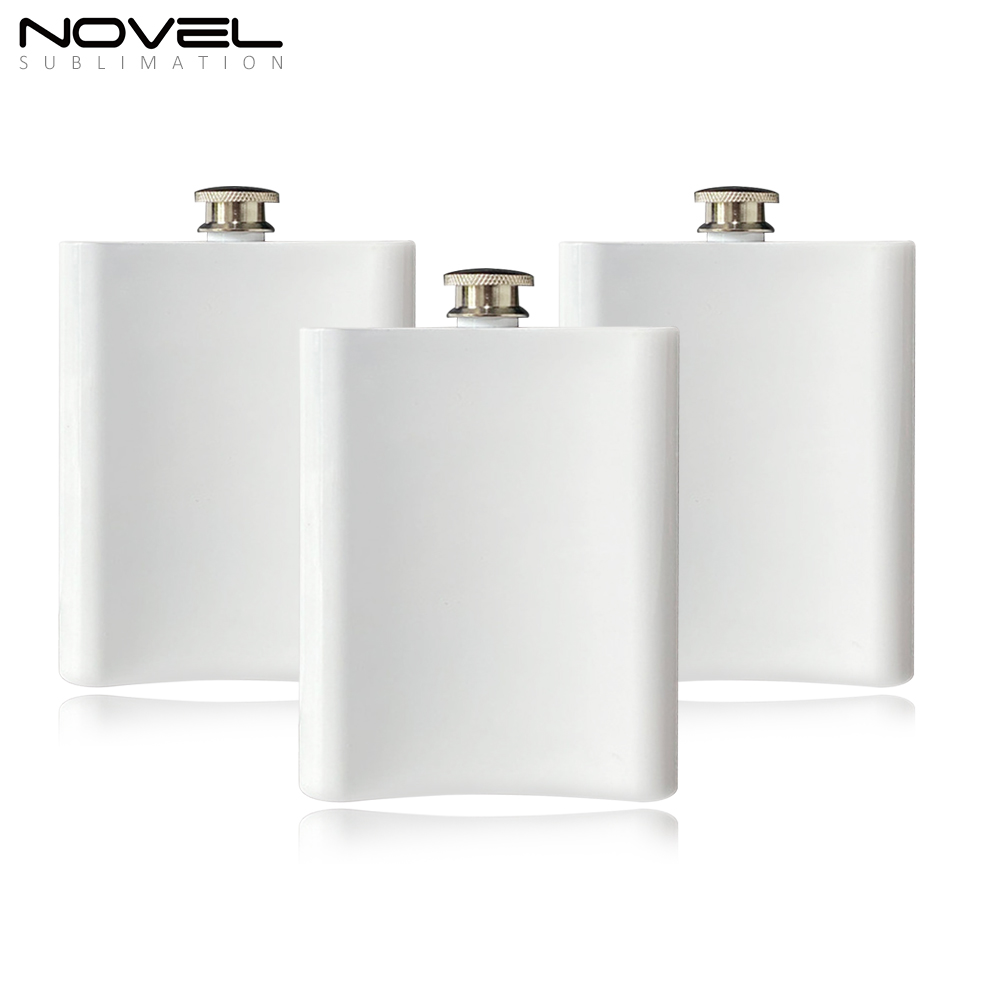 New Arrival Blank White Sublimation Stainless Steel 8oz Hip Flask support Custom Pattern