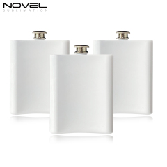 New Arrival Blank White Sublimation Stainless Steel 8oz Hip Flask support Custom Pattern