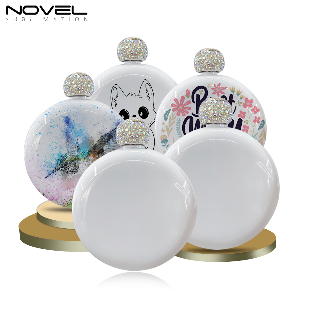 New Arrival Blank White Sublimation Stainless Steel 5oz Hip Flask support Custom Pattern
