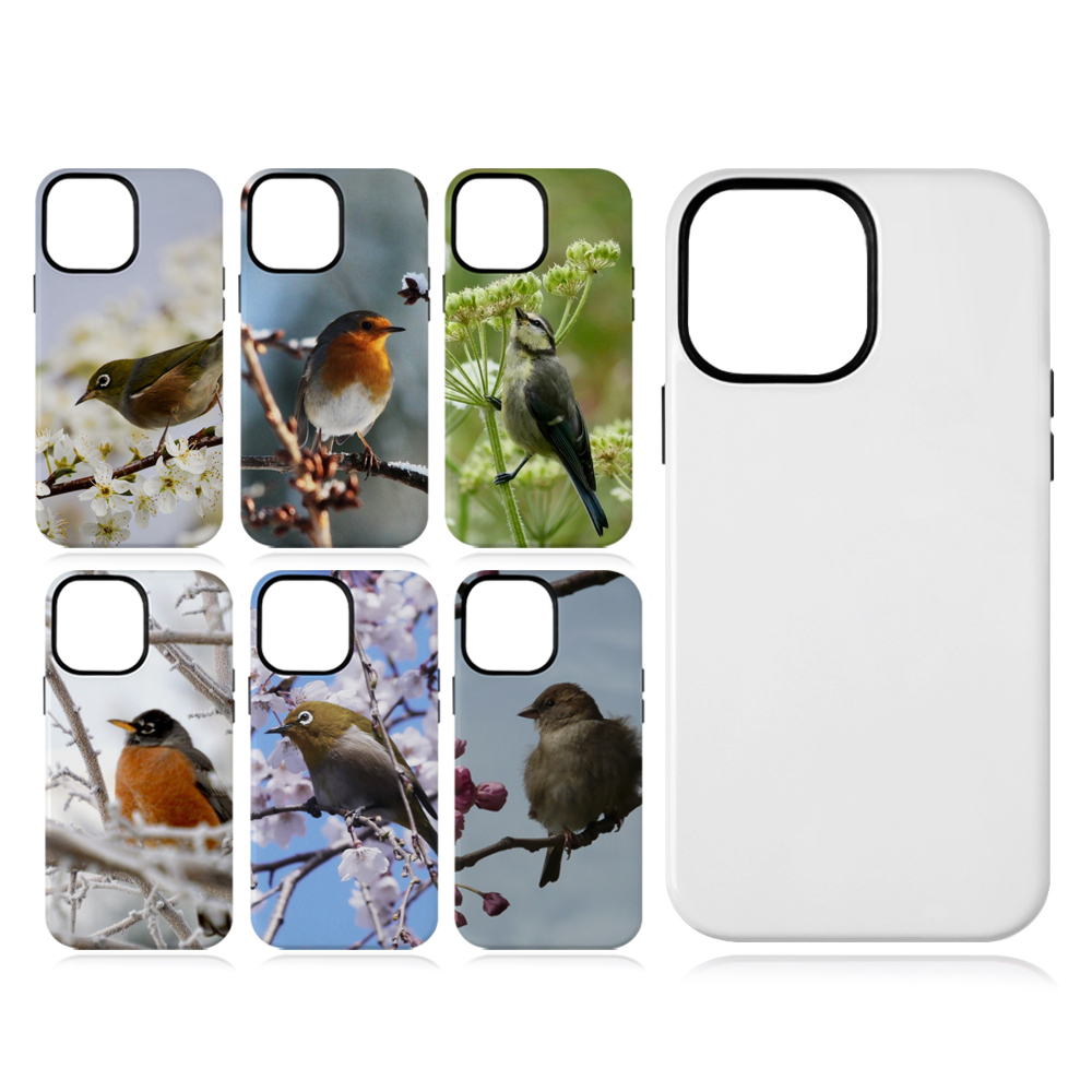 New Arrival 2in1 3D Coating Case Sublimation cover customized DIY Cell Phone case for iPhone 15 Series