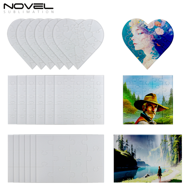 New Arrival Sublimation Blank Acrylic Puzzle Jigsaw- Retangle/ Heart/ Square