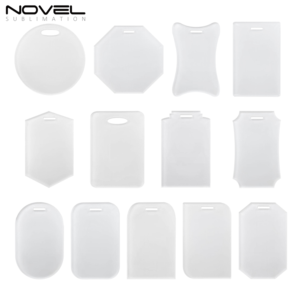 Sublimation Blank Acrylic Luggage Tags/Reserved Seating Tags/Wedding Place Cards with 13 Shapes Matching Leather Belt