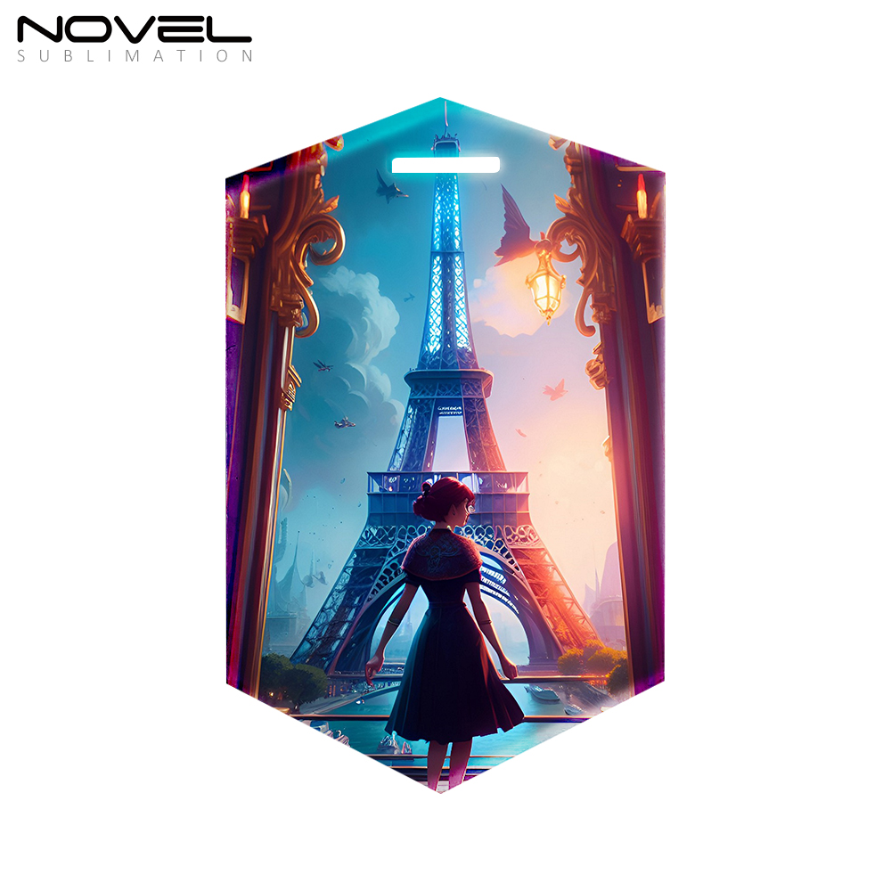 Sublimation Blank Acrylic Luggage Tags/Reserved Seating Tags/Wedding Place Cards with 13 Shapes Matching Leather Belt