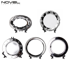 New Arrival Sublimation Metal Silver Blank Plates Heat Tranfer Printing Decorative Plate with 5 shapes