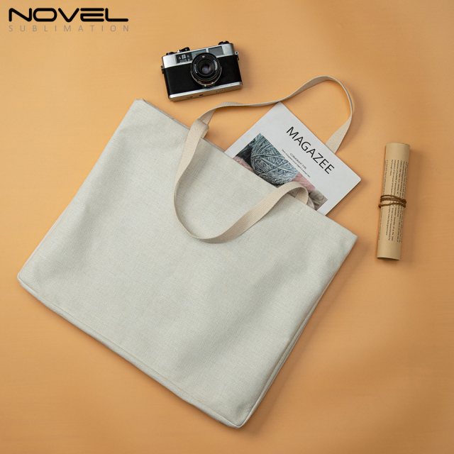 New Arrival Sublimation Blank Wide Bottom Shopping Linen Bag Reusable Custom Tote Bag