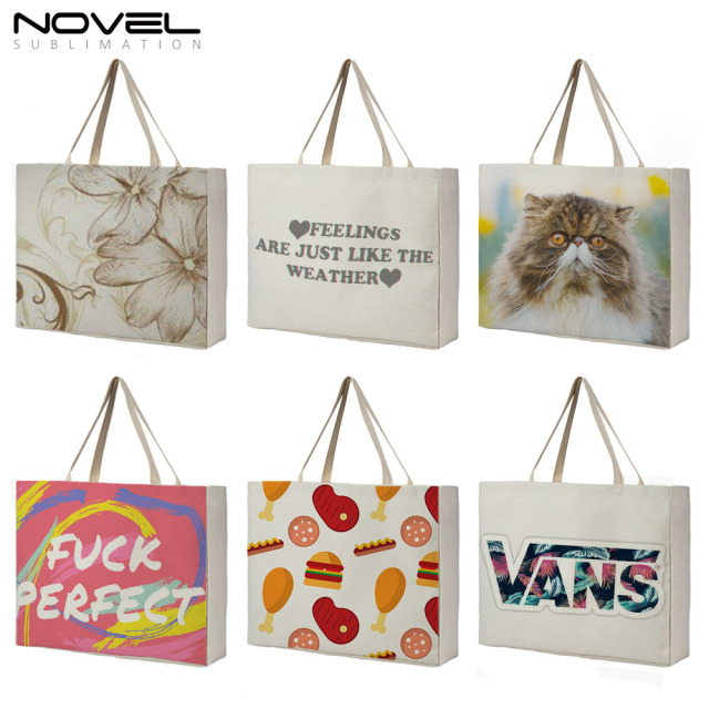 New Arrival Sublimation Blank Wide Bottom Shopping Linen Bag Reusable Custom Tote Bag