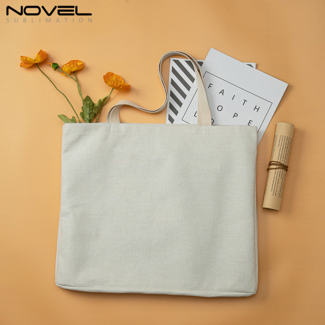 New Arrival Sublimation Blank Wide Bottom Shopping Linen Bag Reusable Custom Tote Bag