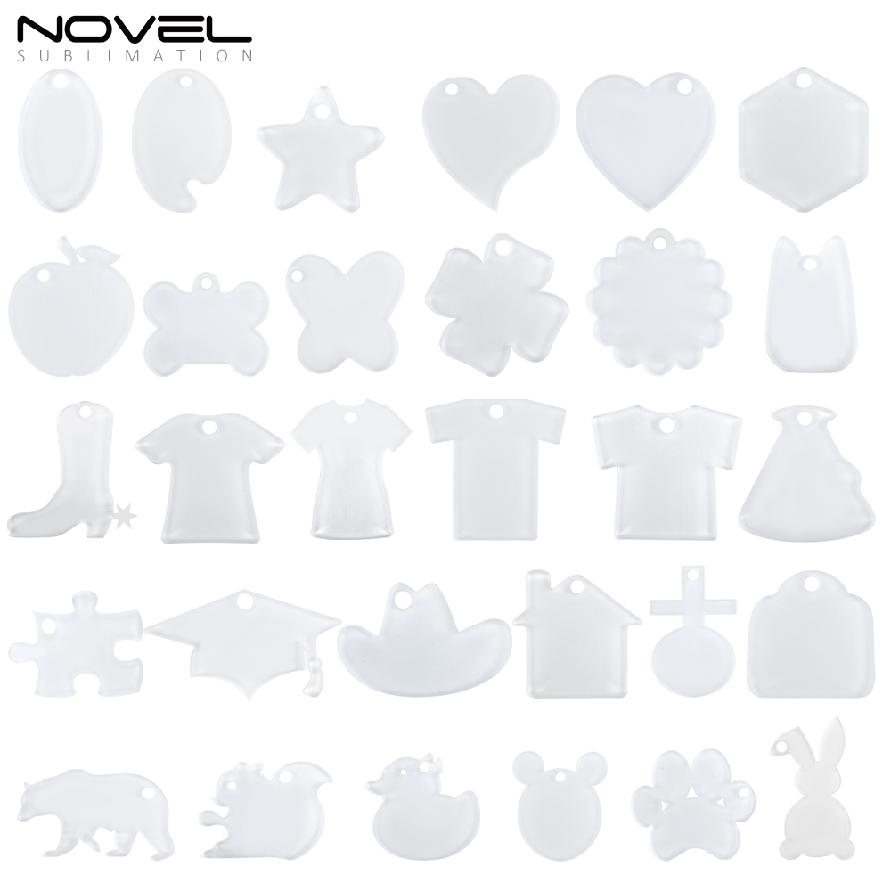 Sublimation Transparent Acrylic Single Sided Print Keyring DIY Keychain