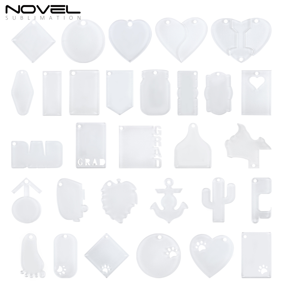 Sublimation Transparent Acrylic Single Sided Print Keyring DIY Keychain